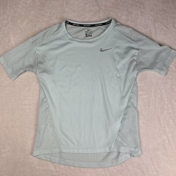 Nike dri-fit mesh mint green running tee shirt size xs Women’s Extra Small - Picture 1 of 8